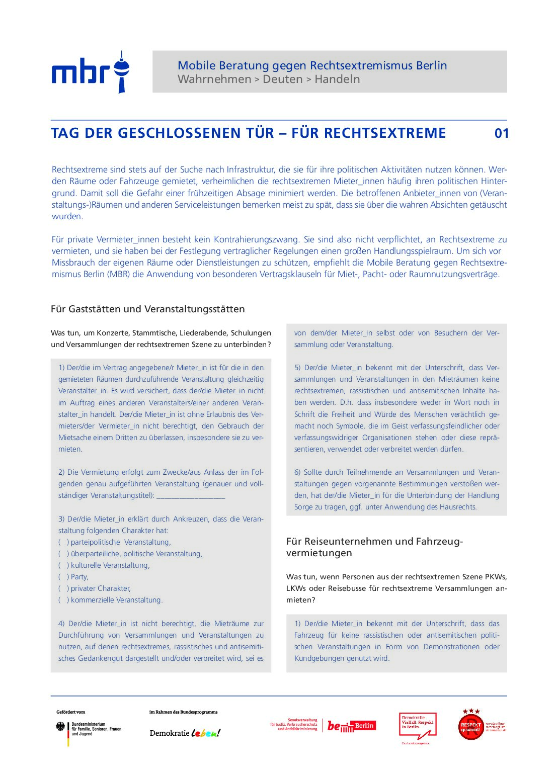 Tag der geschlossenen Tür – für Rechtsextreme (2016)